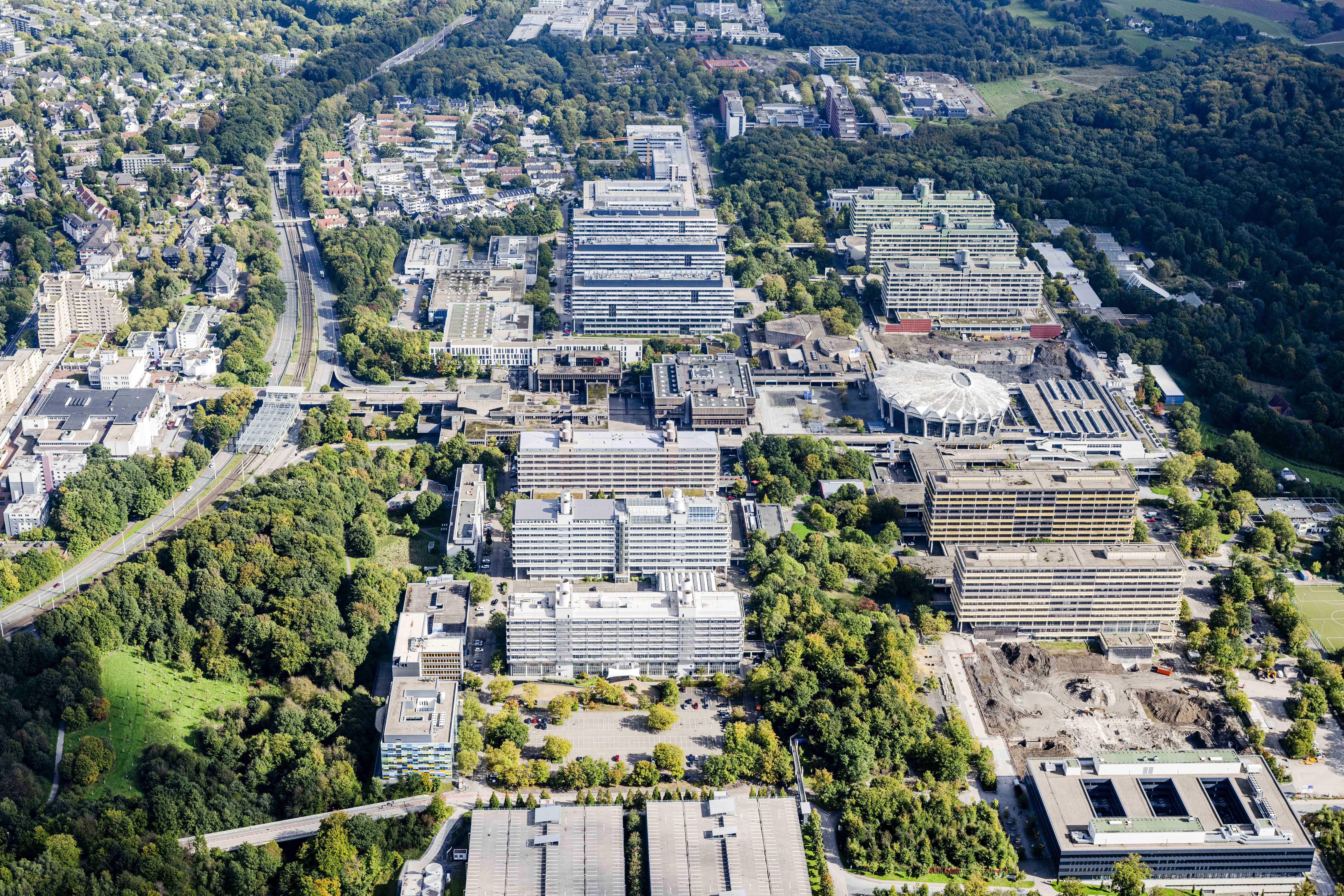 Luftbild vom Campus der Ruhr-Universität Bochum