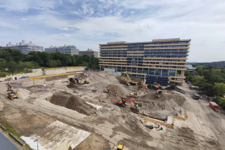 Blick in die Baugrube des Gebäudes GC auf dem Campus der Ruhr-Universität Bochum