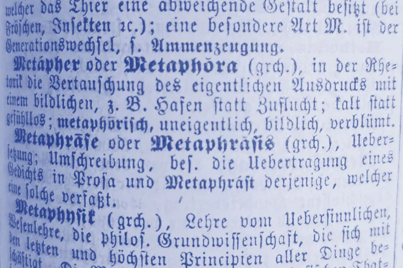 Lexikoneintrag zum Begriff "Metapher"