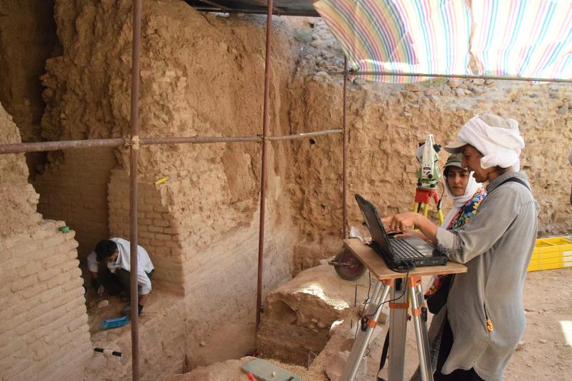 Archäologische Arbeiten bei den Grabungen am Rabʿ-i Rashidi in Tabriz in der Provinz Ost-Aserbaidschan in Nordwestiran