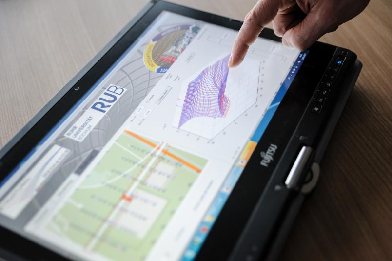 Hand am Touchscreen