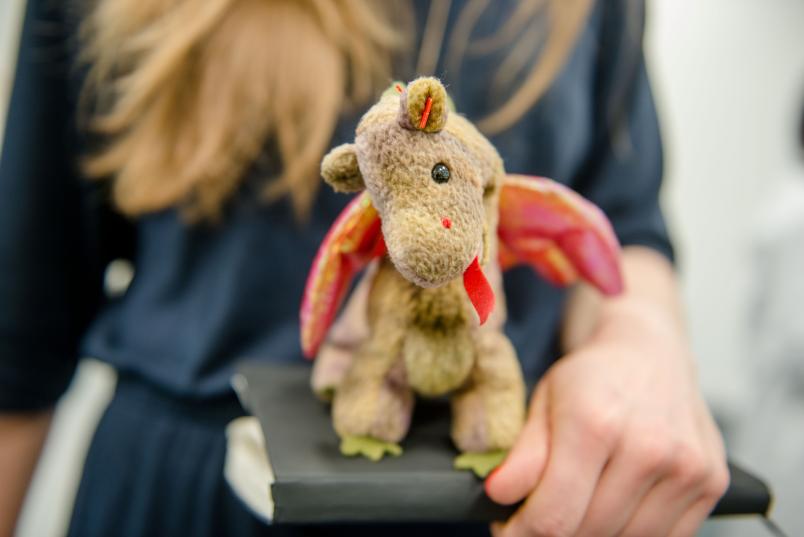 Ein Drache als Kuscheltier