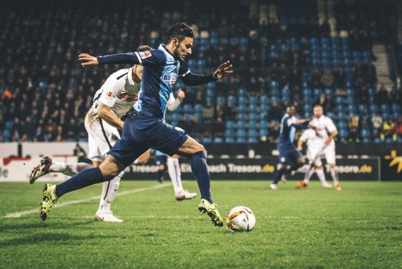 Profifußballer beim Spiel