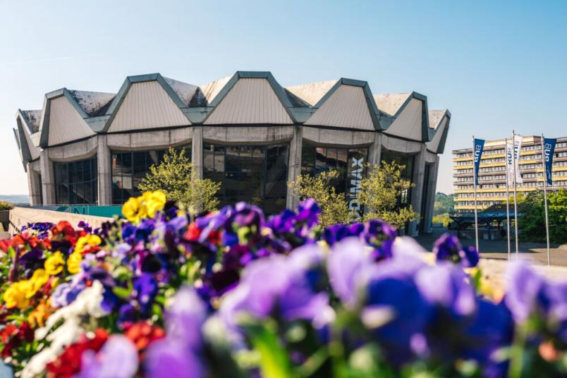 Blumen vor dem RUB-Audimax