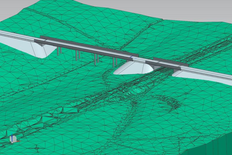 Digitale Visualisierung einer geplanten Autobahnbrücke