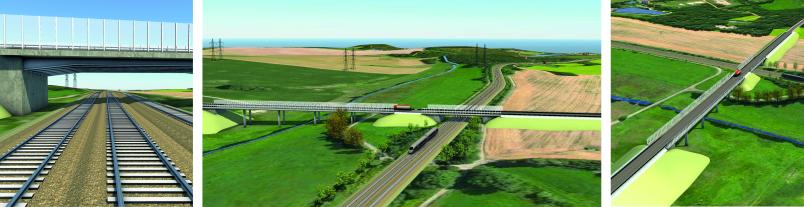 Digitale Visualisierung einer geplanten Autobahnbrücke