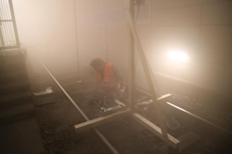 U-Bahn-Tunnel mit Rauch