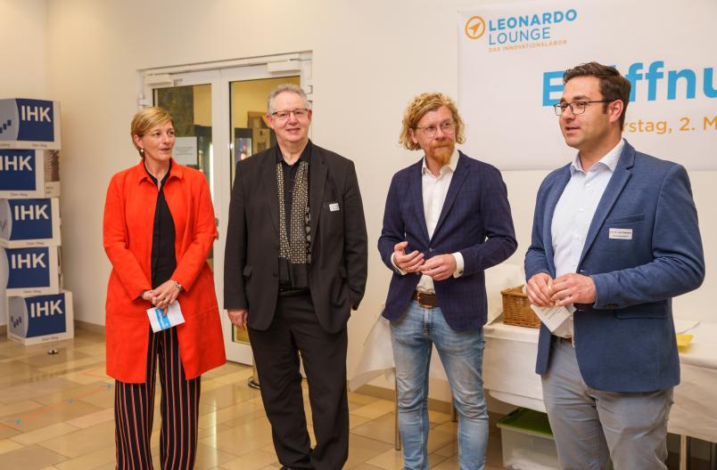 Haben die Leonardo-Lounge gemeinsam geplant und eröffnet (von links): Kerstin Groß, Joachim Zülch, Stefan Postert und Jens Pöppelbuß