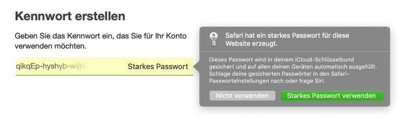 Passwort-Manager im Safari-Browser