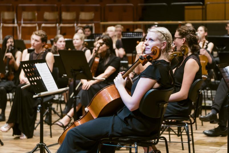 Spannung vor dem Konzert: Das Orchester wartet auf den Dirigenten und die Solisten, auch der Chor ist noch nicht da.