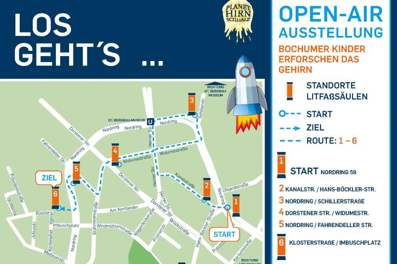 Überblick der Litfaßsäulen in der Bochumer Innenstadt