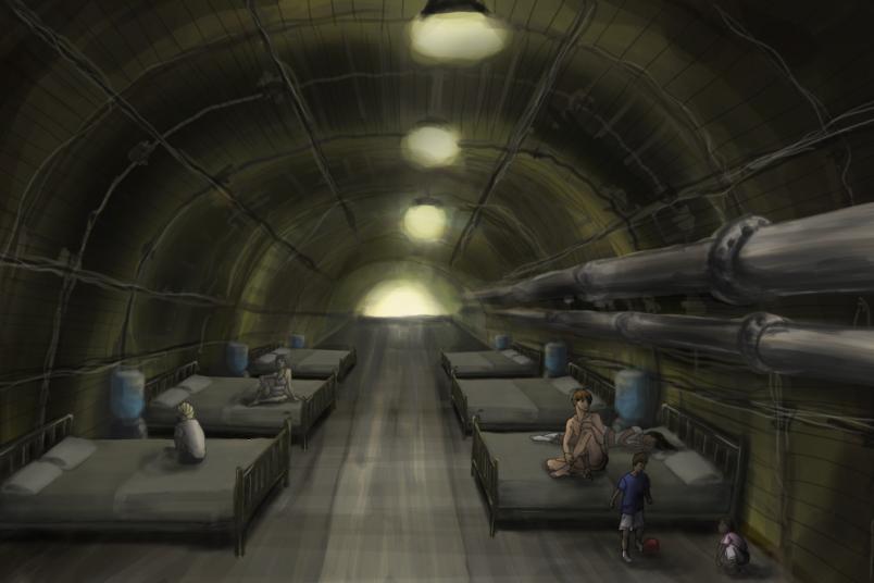 Comiczeichnung eines Bunkers