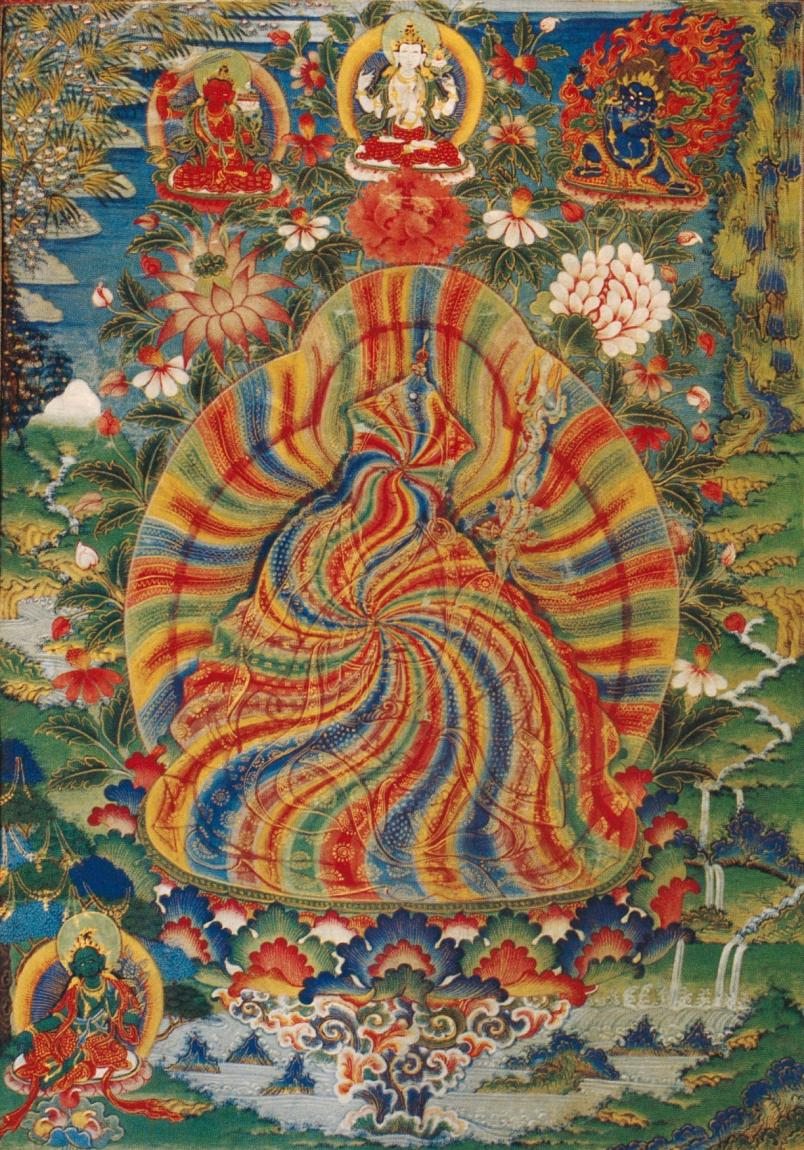Padmasambhava dargestellt als Regenbogenkörper