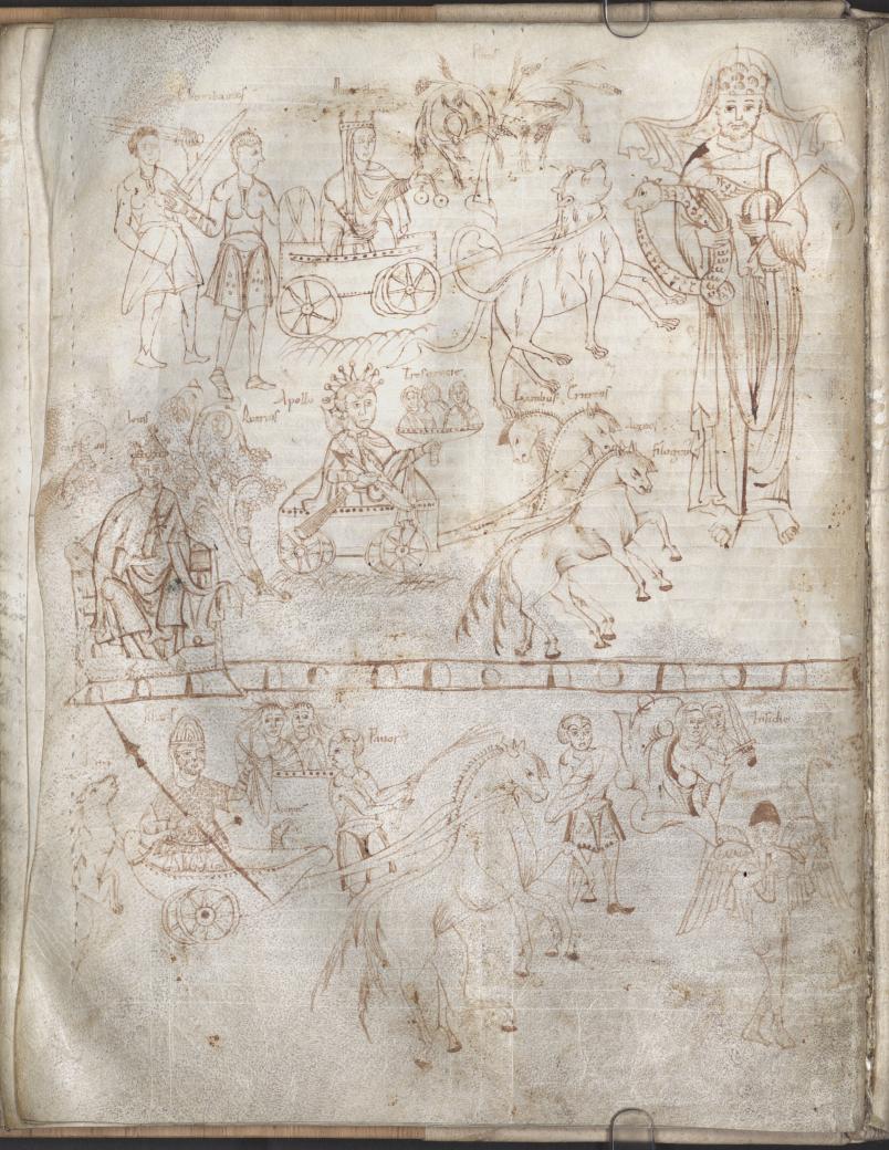 Mittelalterliche Zeichnung römischer Götter