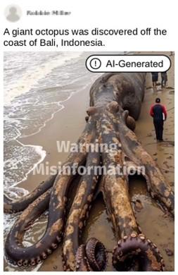 Riesiger Krake am Strand