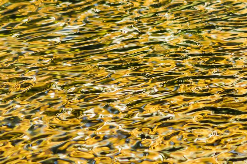 Gold glänzende Wasseroberfläche