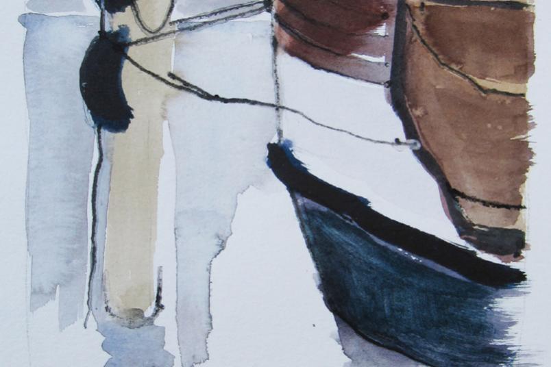 Hafenidylle: Ausschnitt eines Werkes von Karla Christoph