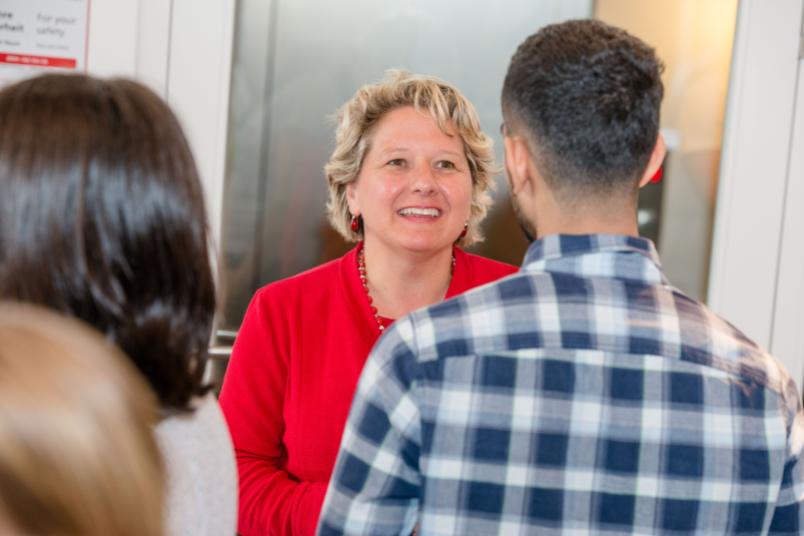 Ministerin Svenja Schulze tauschte sich mit den jungen Talenten aus.