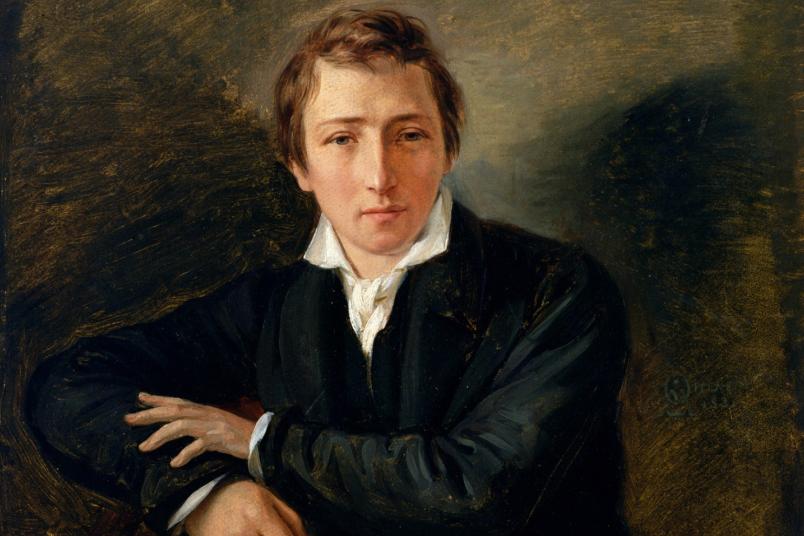 Ölgemälde mit einem Porträt von Heinrich Heine.