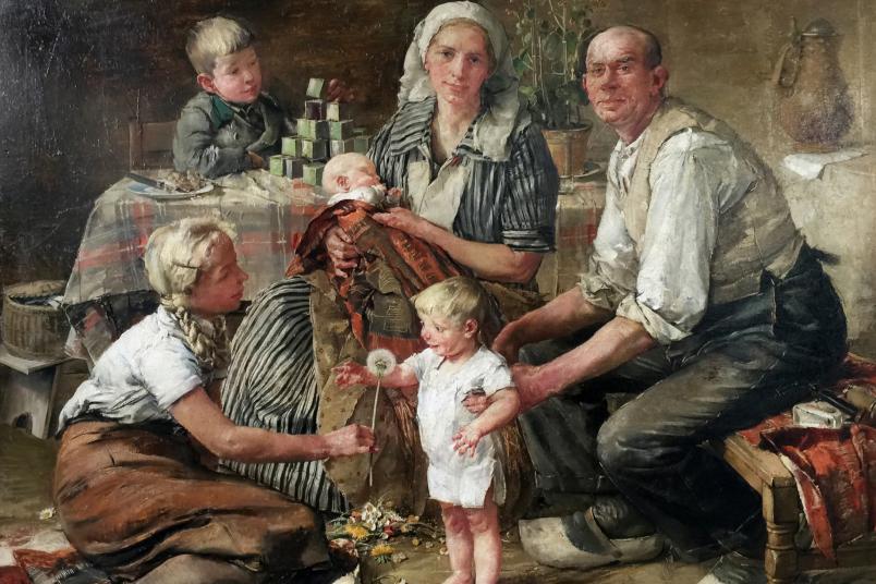 Ölbild einer Familie