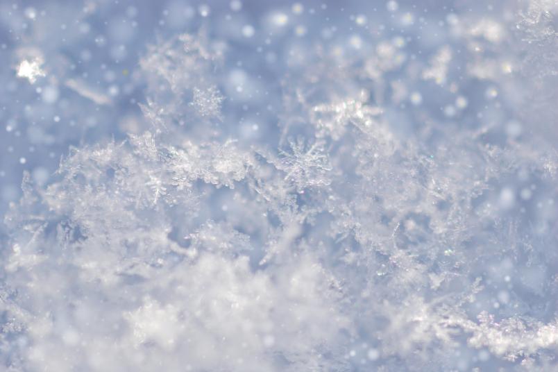 Detailaufnahme von Schnee