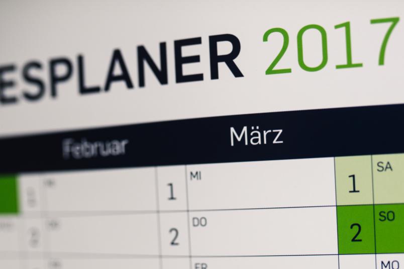 Wandkalender mit dem Monat März