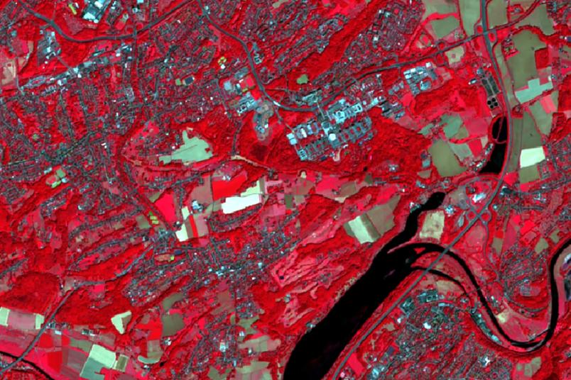 Satellitenaufnahme zeigt Bochum und die Ruhr-Universität Bochum
