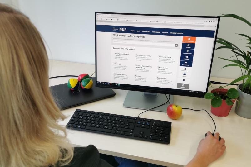 So sieht das neue Serviceportal aus, wenn es im Intranet der RUB aufgerufen wird.