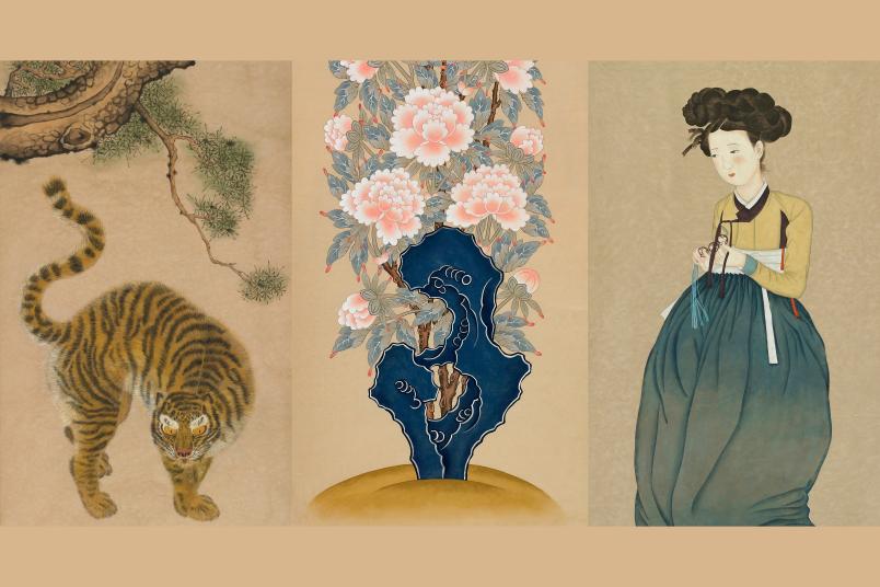 Koreanische Kunst: So sieht ein typisches Bild im Minhwa-Stil aus.