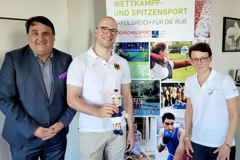 Sport: Martin Paul, Henry Hopman und Ines Lenze (von links) beim gemeinsamen Treffen
