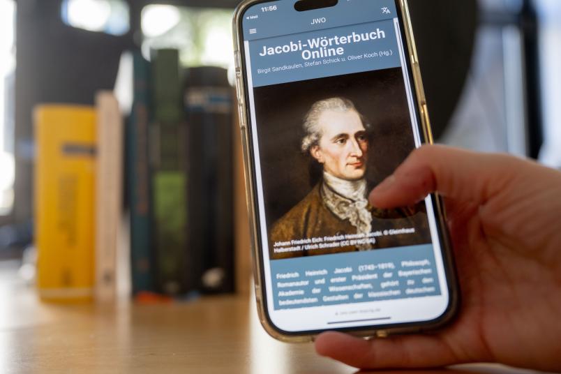 Smartphone zeigt Online-Wörterbuch