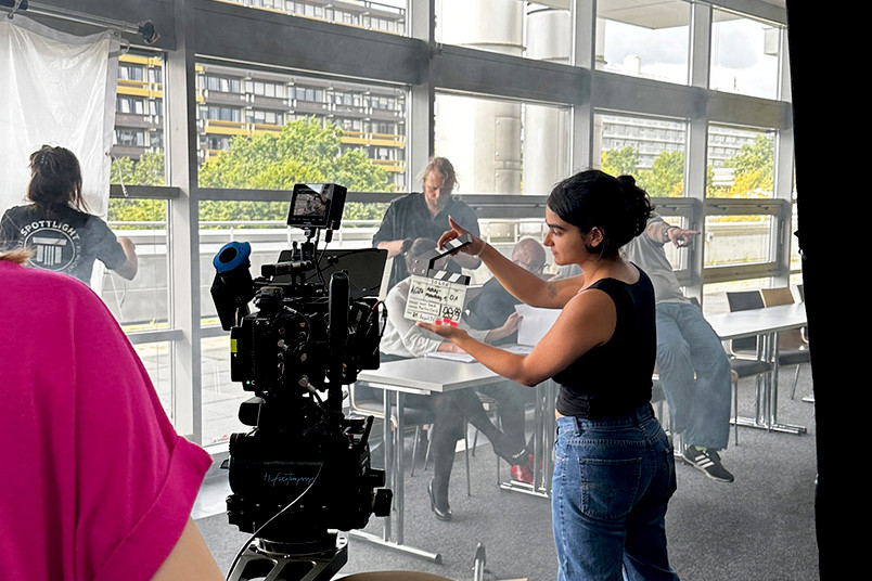 Filmset auf dem Campus der Ruhr-Universität