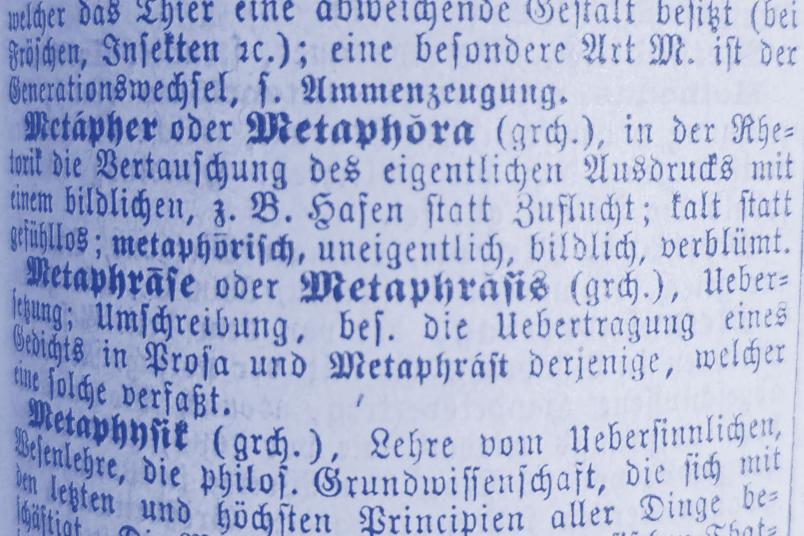 Lexikoneintrag zum Begriff "Metapher"