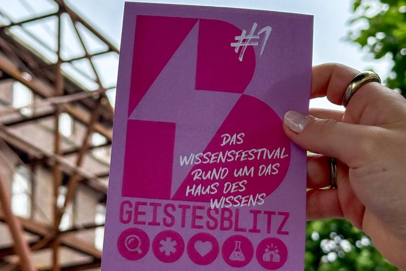 Postkarte mit dem Audruck Geistesblitz