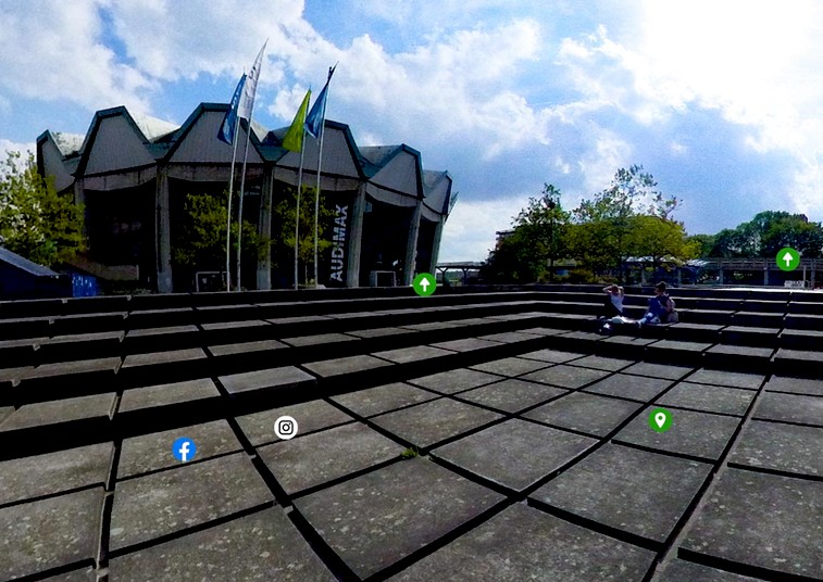 <div>
	Die 360-Grad-Sicht verschafft allen virtuellen Besuchern den Campusdurchblick.</div>