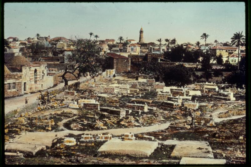 Gaza im Jahre 1900, Bauarbeiter errichten eine Mauer