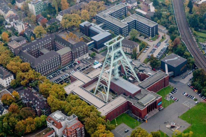 Luftaufnahme vom Förderturm des Deutschen Bergbau-Museums