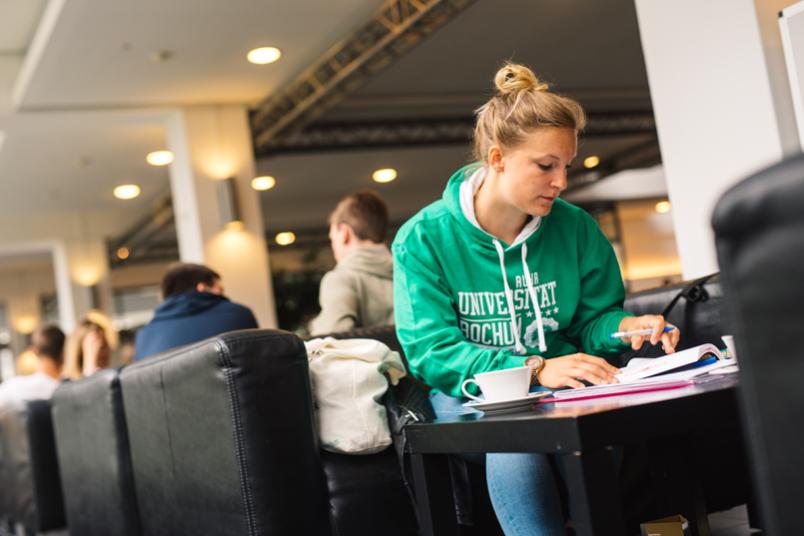 Studentin lernt. 