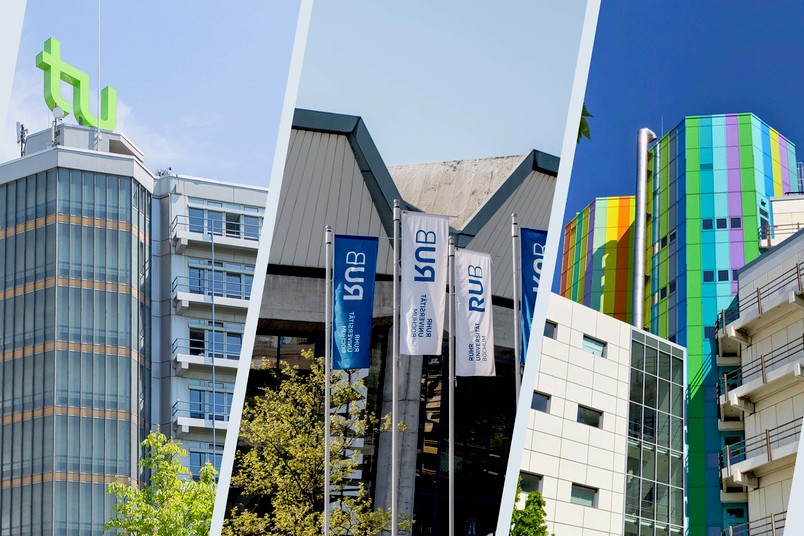 Collage der Standorte der Universitätsallianz Ruhr